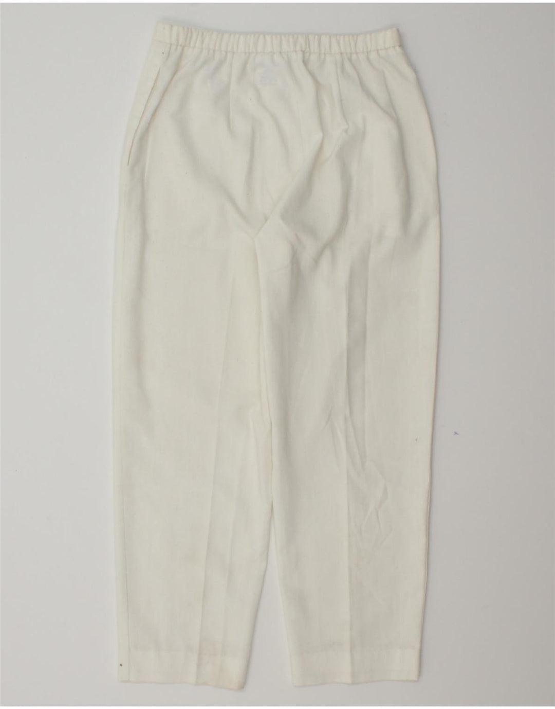 EASTEX Womens Straight Capri Trousers UK 14 Medium W28 L25 White Polyester Vintage Eastex and Second-Hand Eastex from Messina Hembry 