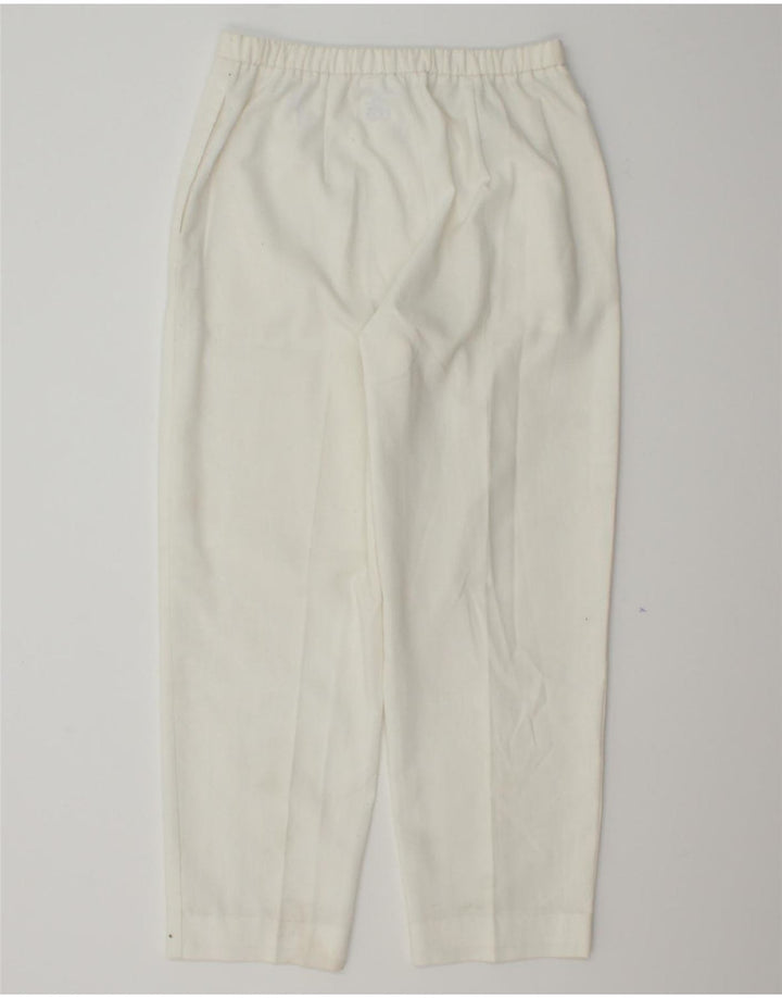EASTEX Womens Straight Capri Trousers UK 14 Medium W28 L25 White Polyester Vintage Eastex and Second-Hand Eastex from Messina Hembry 