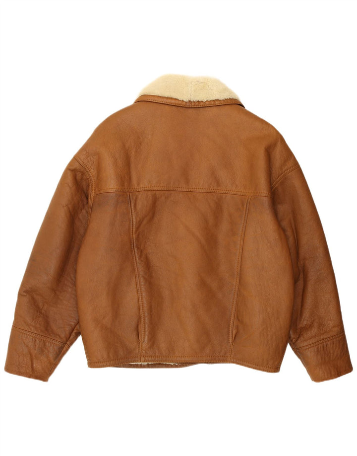 Vintage Ανδρικό Shearling Jacket UK 38 Medium Brown Shearling