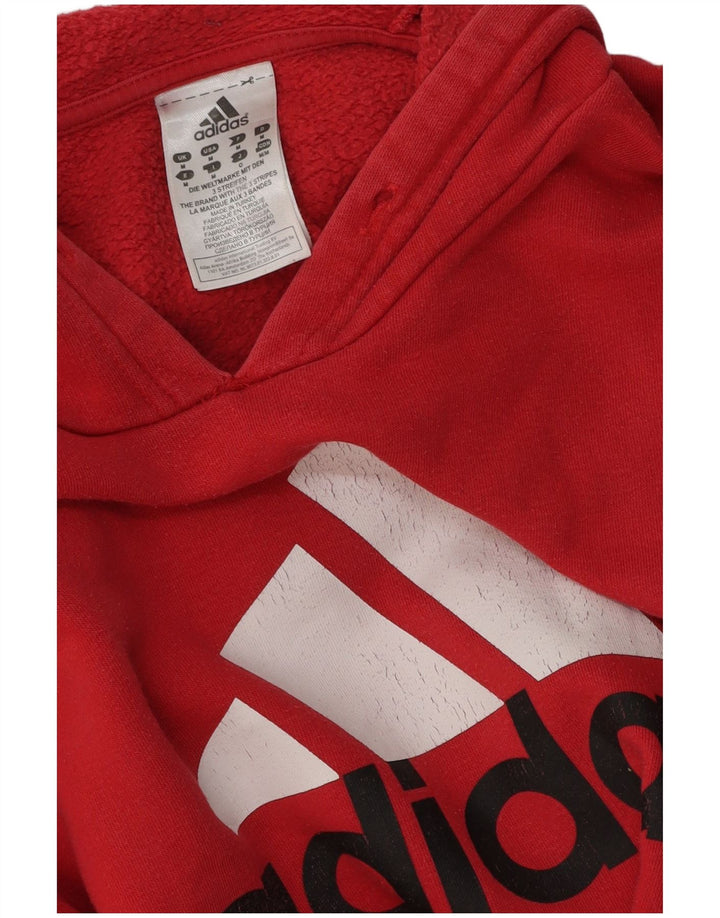 Ανδρικό γραφικό κουκούλα ADIDAS, μεσαίο κόκκινο βαμβακερό
