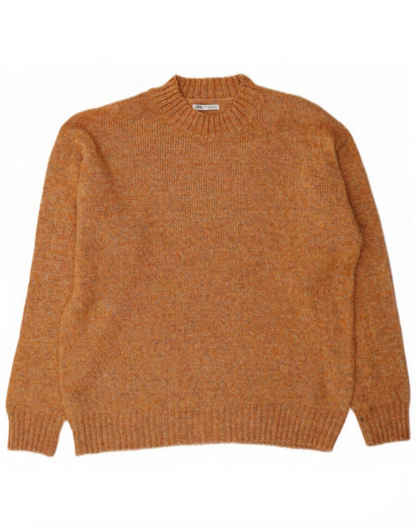 Ανδρικό πουλόβερ Zara Crew Neck Jumper XL Brown Flecked
