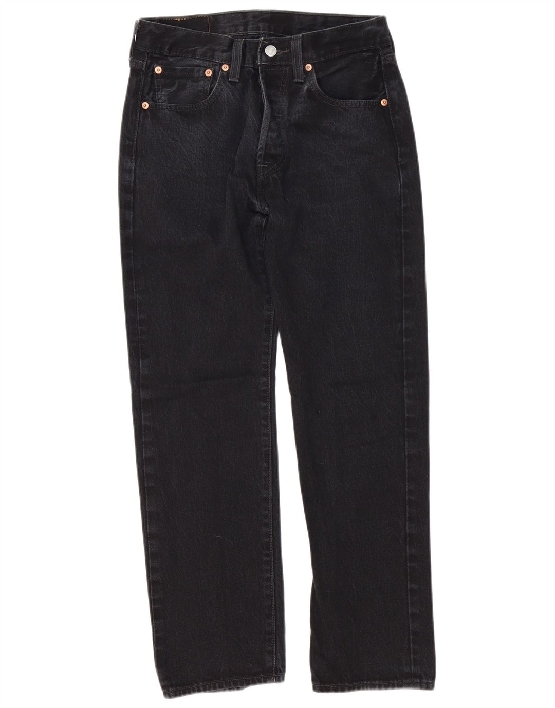 Levi's Mens 501 Straight Jeans W29 L30 Μαύρο Βαμβακερό
