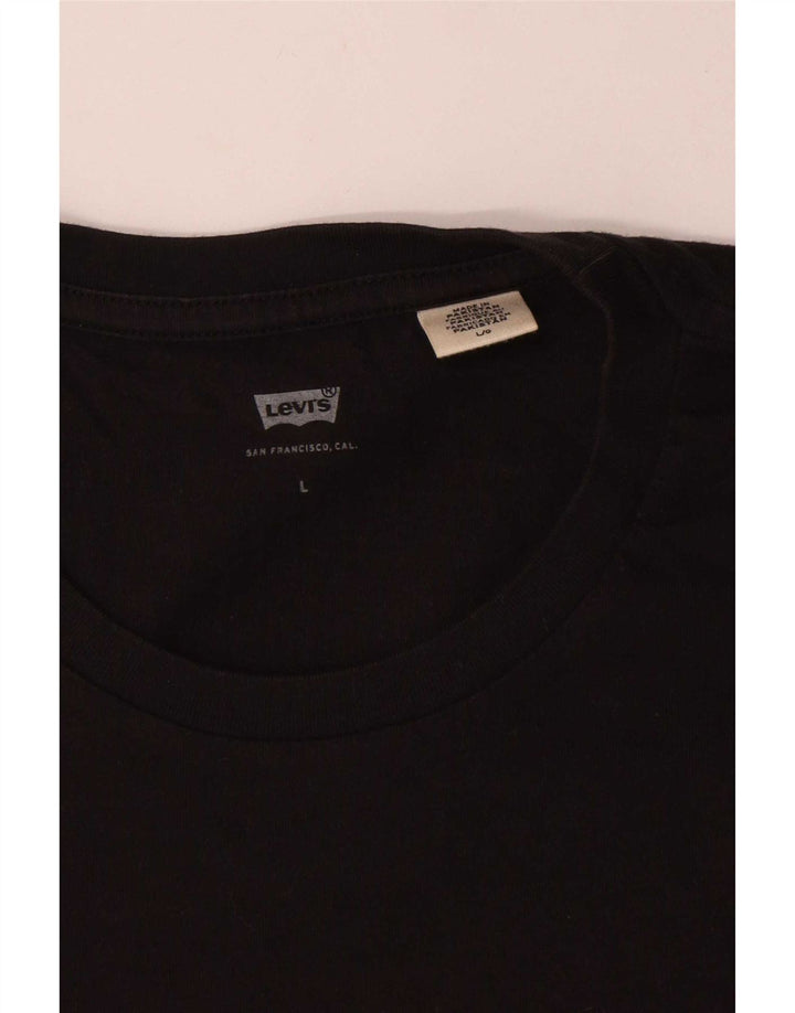 Ανδρικό γραφικό μπλουζάκι Levi's Top μεγάλο μαύρο βαμβακερό