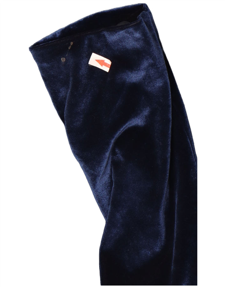 Vintage γυναικείο βελούδινο σακάκι UK 12 με 5 κουμπιά, μπλε ναυτικό