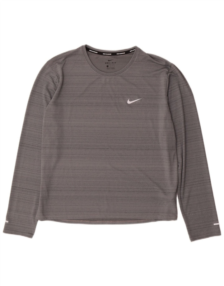 Ανδρικό τοπ Nike Dri Fit Μακρυμάνικο με μεγάλο γκρι πολυεστέρα