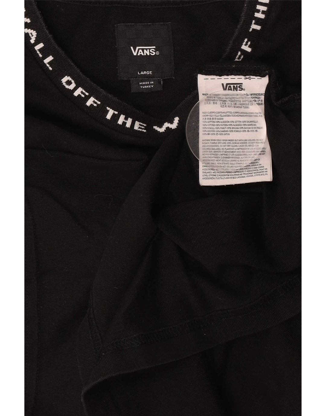 Ανδρικό γραφικό T-Shirt Vans Top μεγάλο μαύρο βαμβακερό