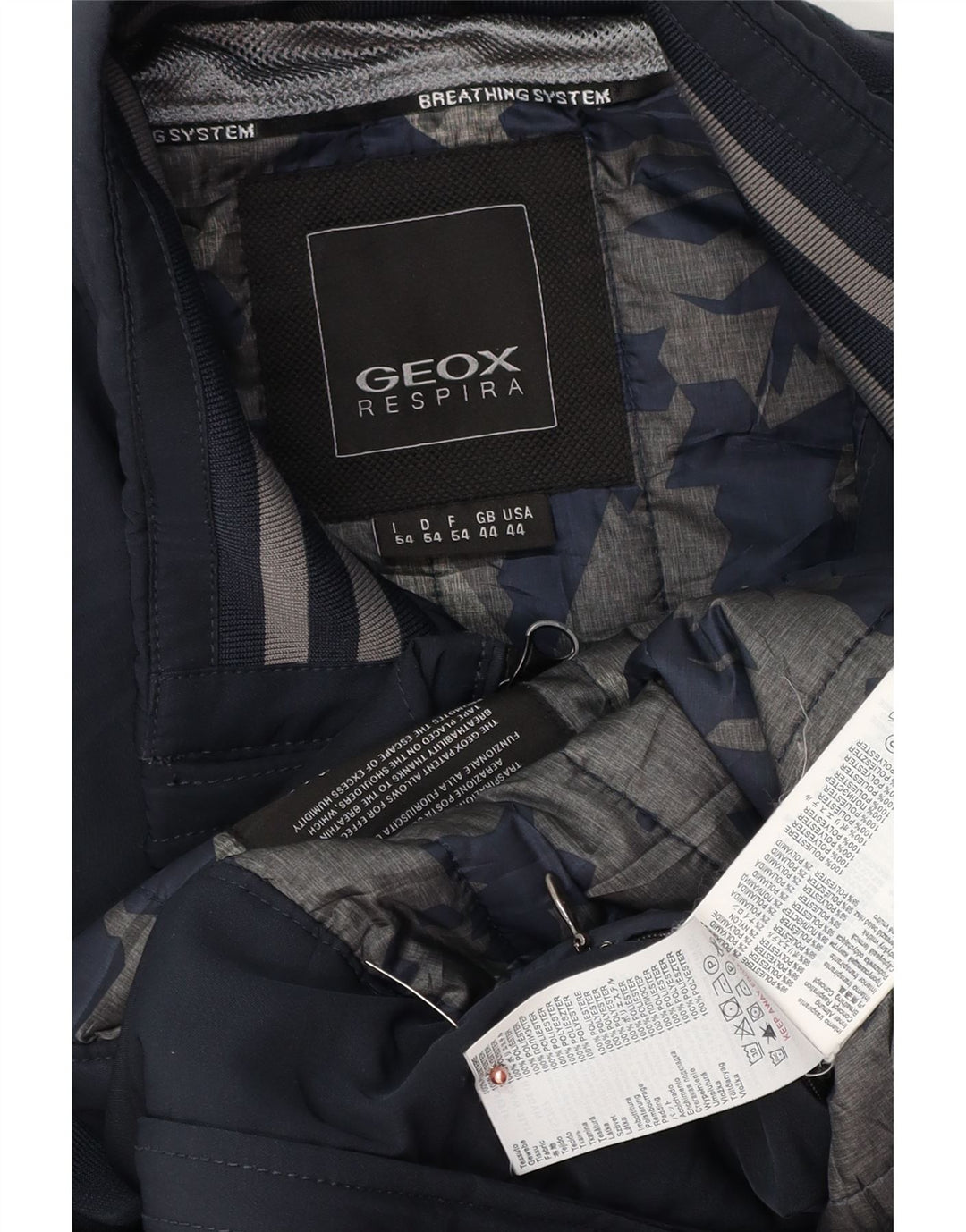 Ανδρικό μπουφάν Geox Bomber UK 44 2XL Navy Blue Polyester