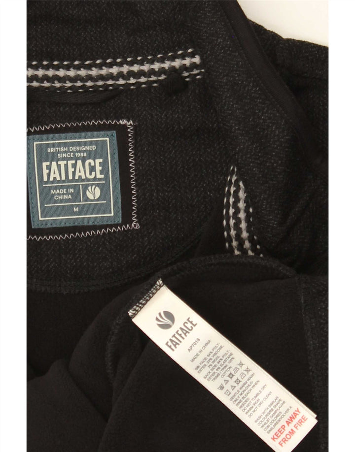 Fat Face Ανδρικό φερμουάρ Fleece Jumper Μεσαίο Γκρι Πολυεστέρας
