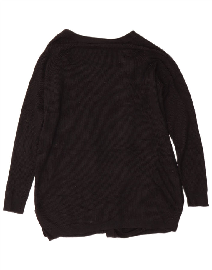 Marks & Spencer Γυναικείο ανοιχτό πουλόβερ ζακέτα UK 10 Small Black Viscose