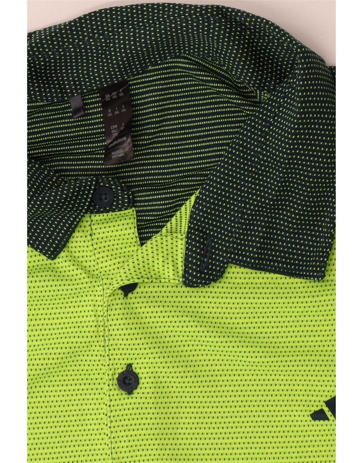 Adidas Ανδρικό Πόλο Μπλουζάκι 2XL Πράσινο Colourblock Πολυεστέρας