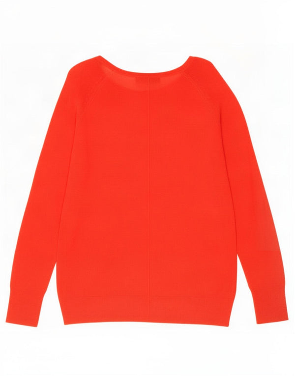 Zara Womens Loose Fit Boat Neck Jumper Sweater UK 10 Small Red Viscose