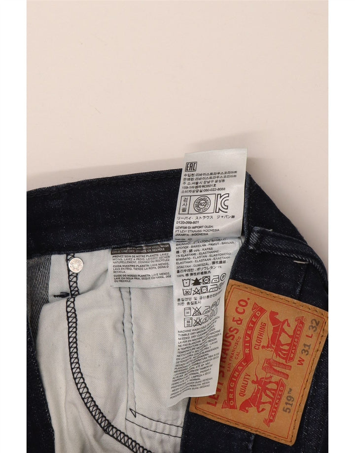 LEVI'S Ανδρικό 519 Skinny Jeans W31 L32 Navy Blue Cotton