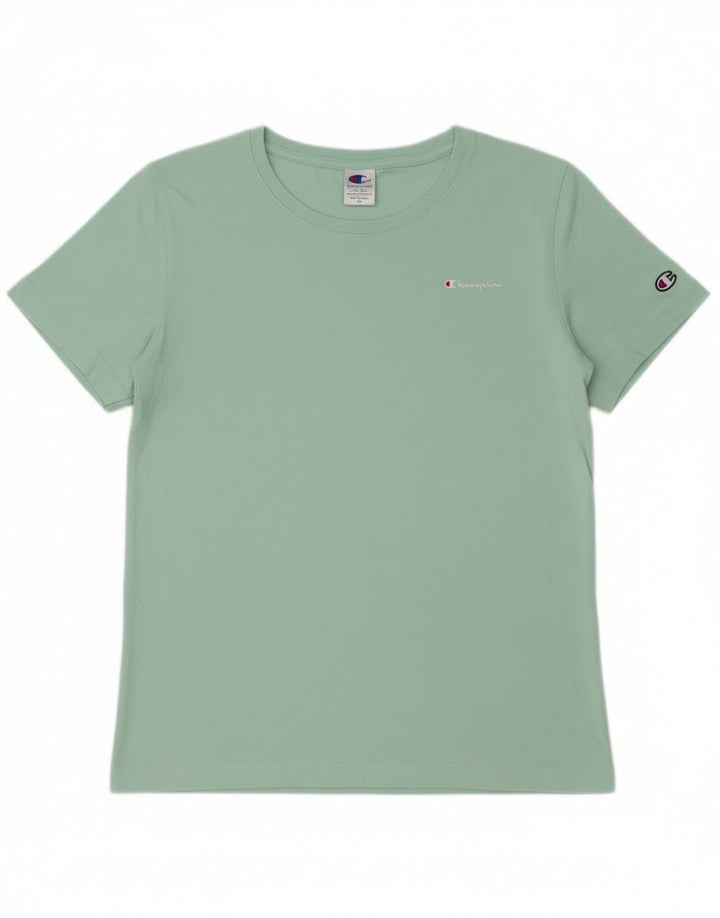 Champion Women T-Shirt Top UK 14 Large Green