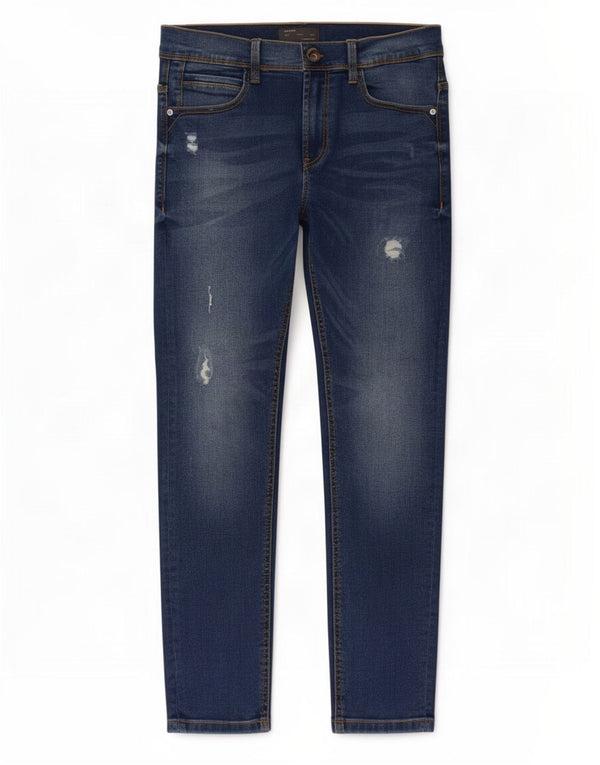 Zara Mens Distressed Slim Jeans EU 40 Medium W31 L26 Blue Cotton