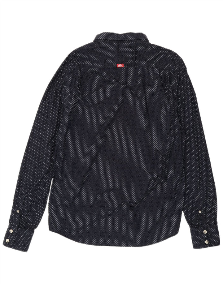 Ανδρικό πουκάμισο Superdry XL Navy Blue πουά βαμβακερό