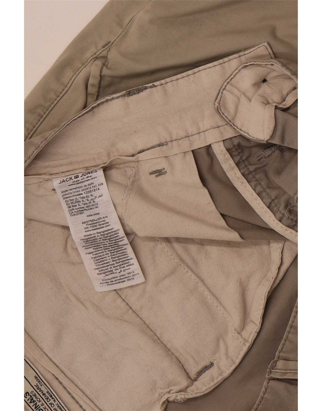 Jack & Jones Ανδρικό σορτς Chino με κανονική εφαρμογή μεγάλο W36 γκρι βαμβακερό