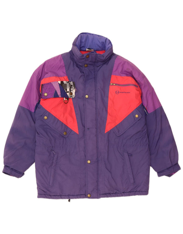 SERGIO TACCHINI Ανδρικό μπουφάν σκι με κουκούλα UK 40 Large Navy Blue Colourblock