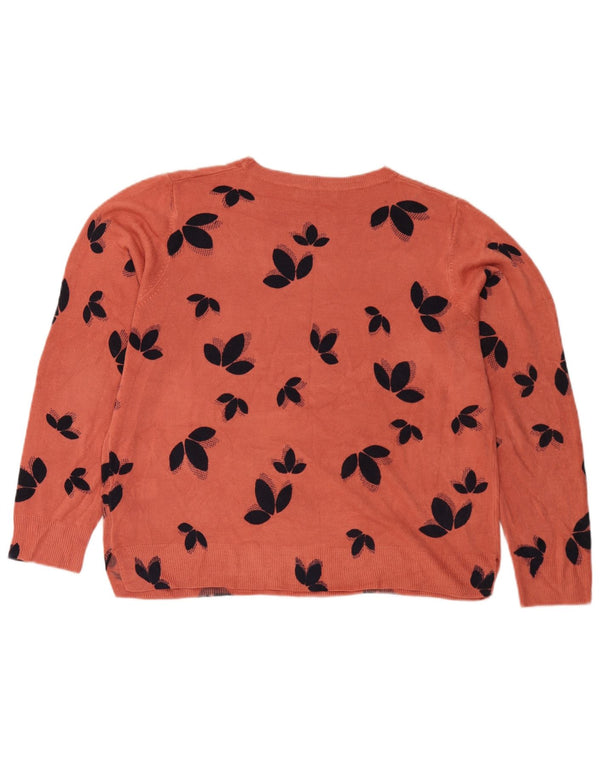 Marks & Spencer Γυναικείο πουλόβερ με λαιμόκαυστο UK 18 XL Orange Floral