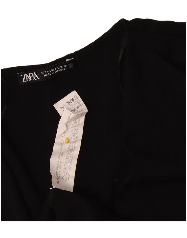 Zara Γυναικείο μακρυμάνικο φόρεμα Shift UK 10 Small Black Polyester