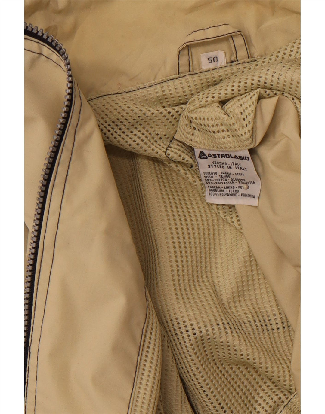 ASTROLABIO Ανδρικό μπουφάν βροχής με κουκούλα IT 50 μεγάλο πράσινο βαμβακερό χρώμα