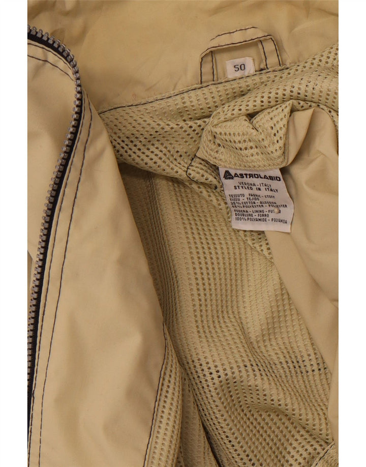 ASTROLABIO Ανδρικό μπουφάν βροχής με κουκούλα IT 50 μεγάλο πράσινο βαμβακερό χρώμα