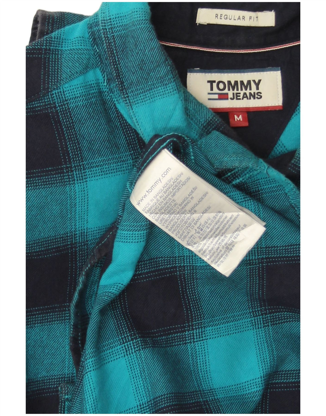 TOMMY HILFIGER Ανδρικό πουκάμισο με κανονική εφαρμογή φανέλα μεσαίο μπλε βαμβακερό