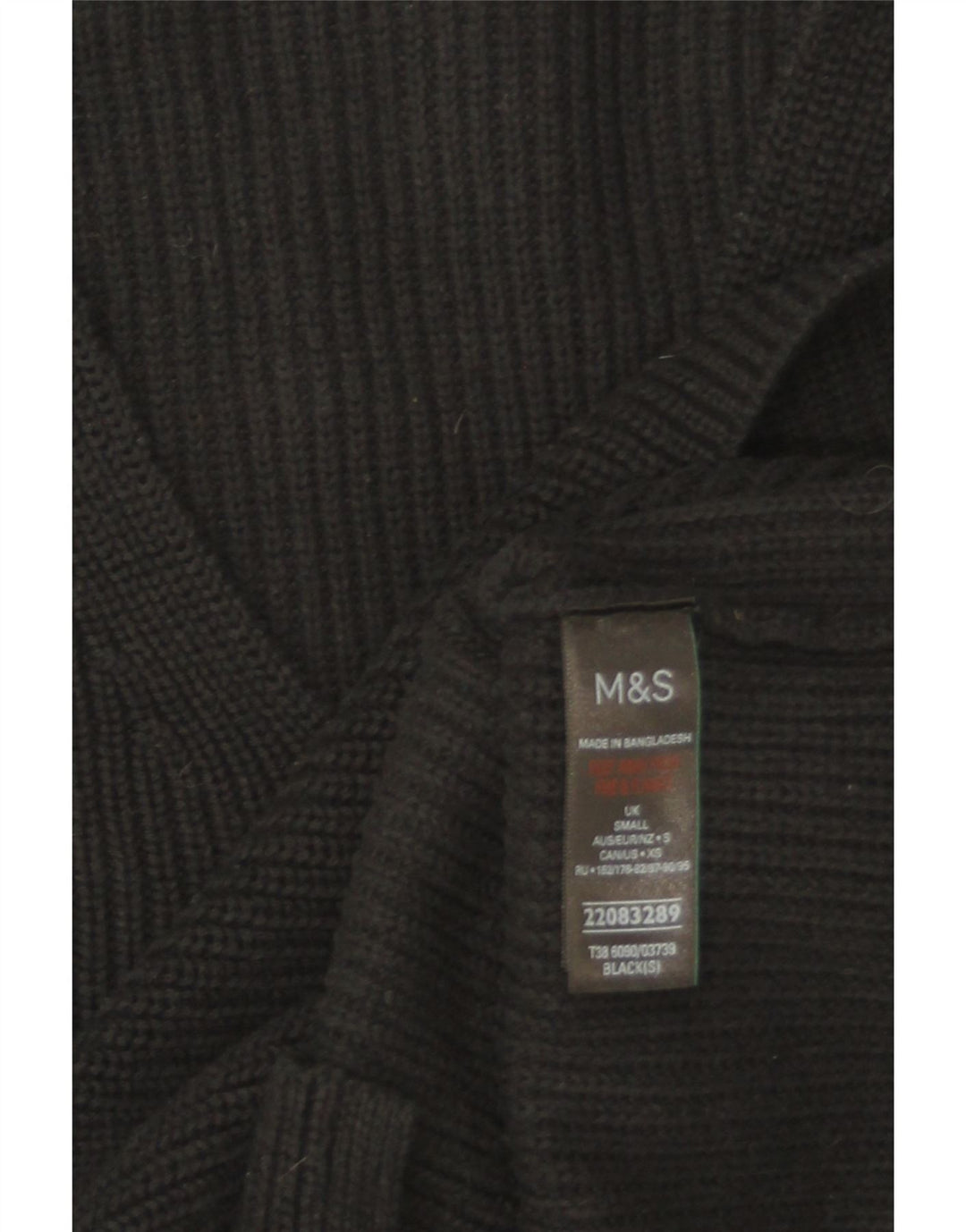 Marks & Spencer Γυναικείο πουλόβερ με λαιμόκοψη μεγάλου μεγέθους UK 10 Small Black