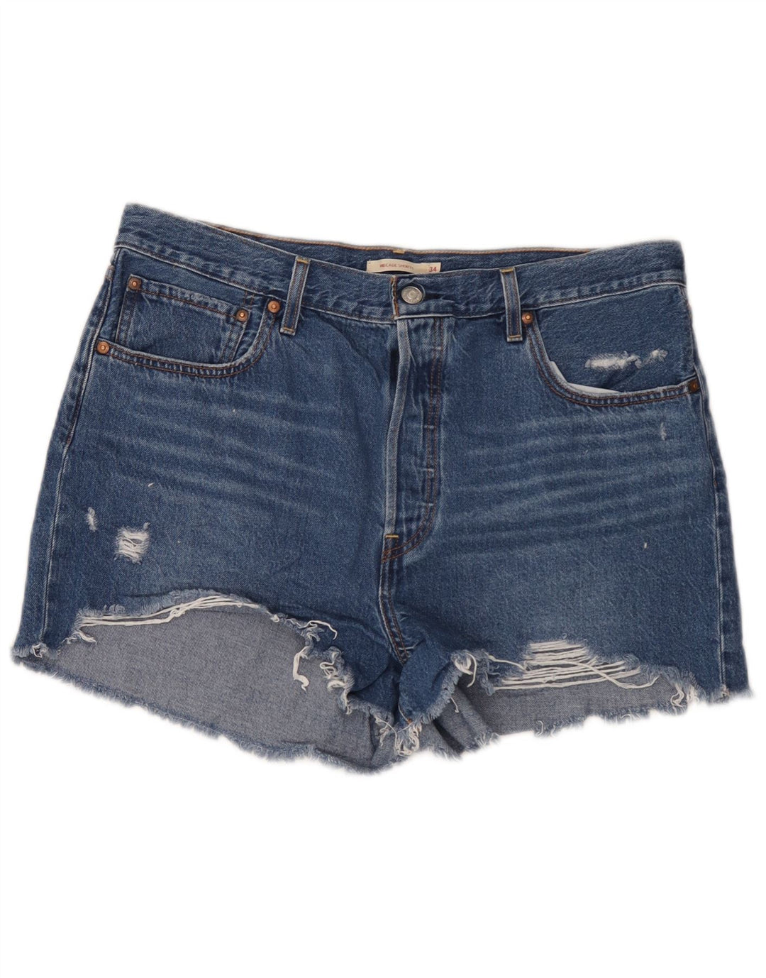 Γυναικείο τζιν σορτς Levi's Ribcage Distressed W34 Large Blue