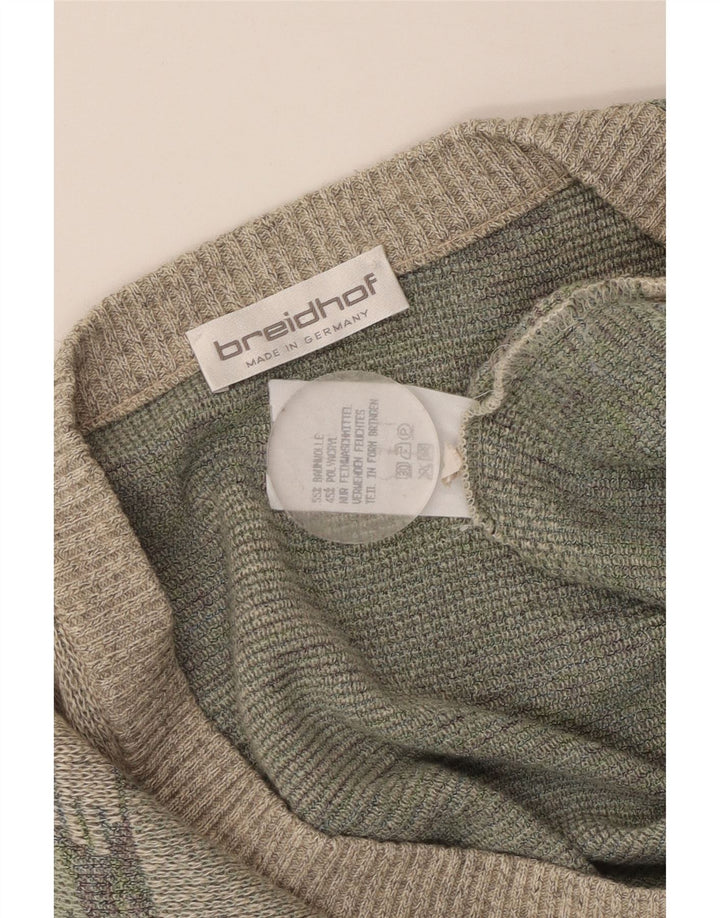 Ανδρικό πουλόβερ ζακέτα BREIDHOF EU 54 XL Πράσινο γεωμετρικό βαμβάκι