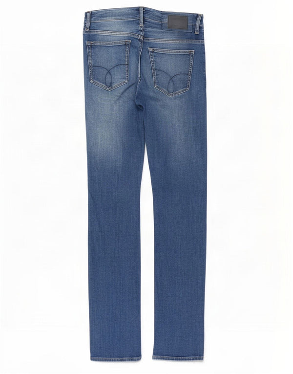 Calvin Klein Mens Slim Straight Jeans W30 L34 Blue Cotton