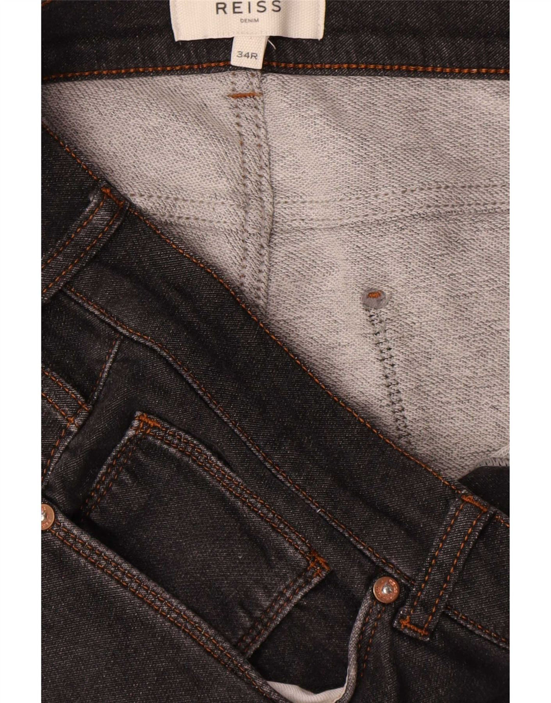 Reiss Γυναικείο Slim Jeans W34 L30 Μαύρο βαμβακερό