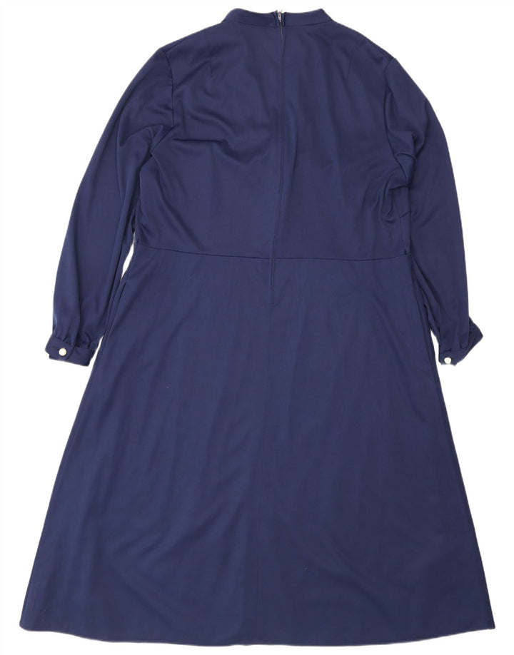 Vintage Γυναικείο μακρυμάνικο Maxi Φόρεμα IT 50 XL Navy Blue Polyester