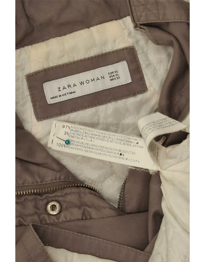 Zara Γυναικείο Στρατιωτικό Μπουφάν UK 18 XL Γκρι Βαμβακερό