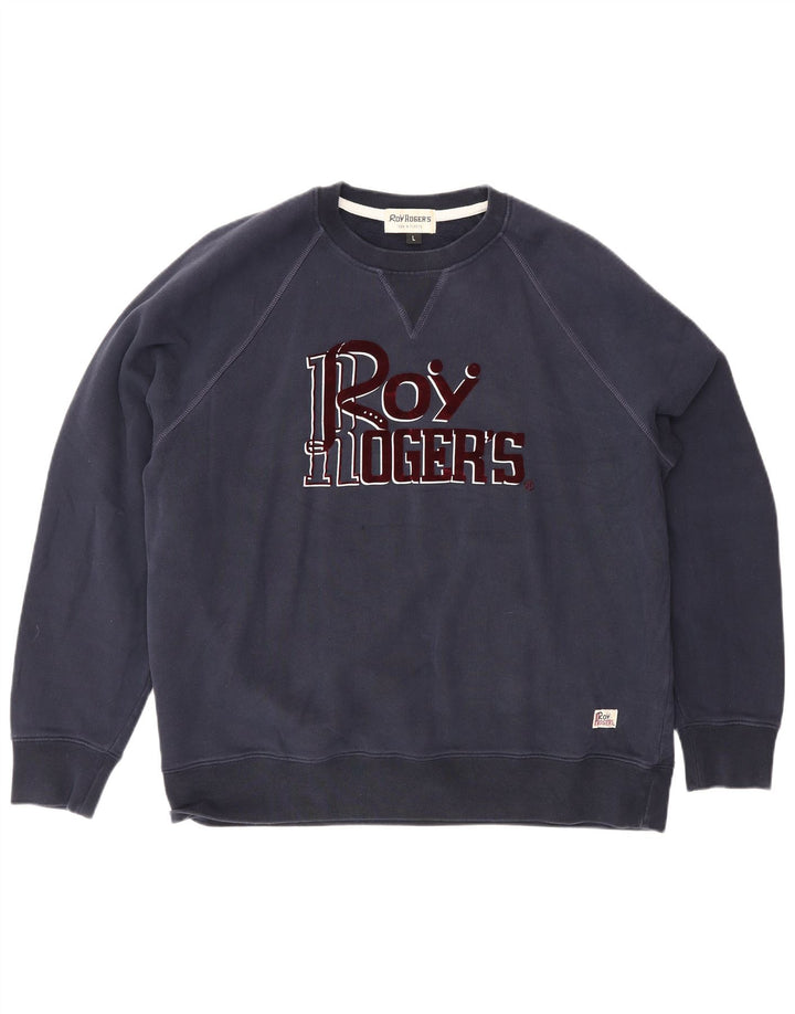 Ανδρικό γραφικό φούτερ Roy Rogers Jumper Large Navy Blue από βαμβάκι