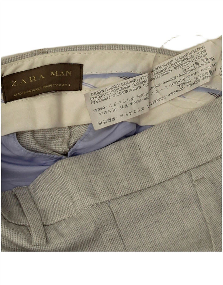 Zara Ανδρικό παντελόνι Chino με καρφίτσες EU 40 Medium W31 L24 Grey Polyester