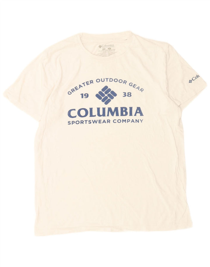 Ανδρικό γραφικό μπλουζάκι Columbia, μεσαίο λευκό βαμβακερό