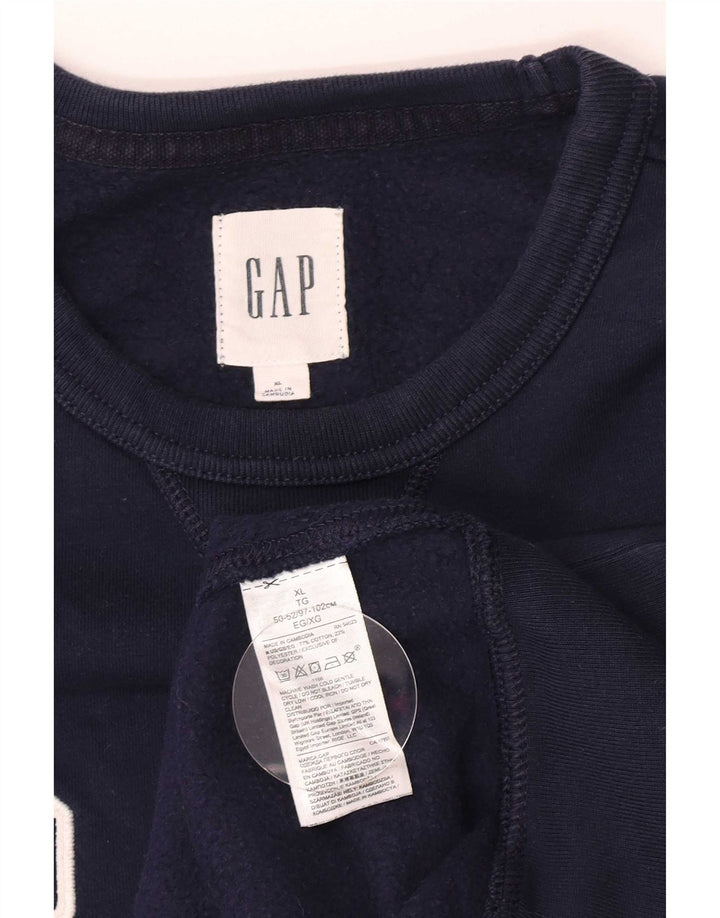 Ανδρικό γραφικό φούτερ Gap Jumper XL Navy Blue Cotton
