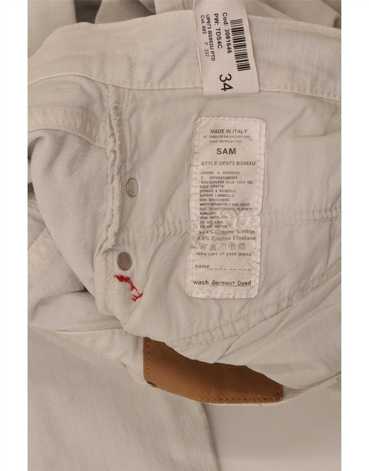 Dondup Ανδρικό Sam Straight Jeans W34 L32 Λευκό βαμβακερό