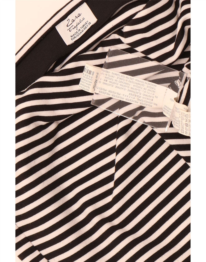 Zara Γυναικεία Μίνι Φούστα Trafaluc Medium W28 Μαύρο Ριγέ Πολυεστέρας