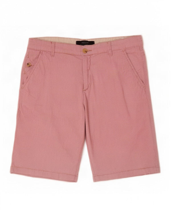 Zara Ανδρικό σορτς Chino EU 42 Large W32 Βαμβακερό κόκκινο ριγέ
