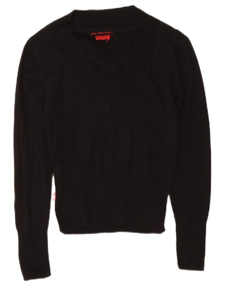 Γυναικείο πουλόβερ Levi's V-Neck Jumper UK 12 μεσαίο μαύρο βαμβακερό