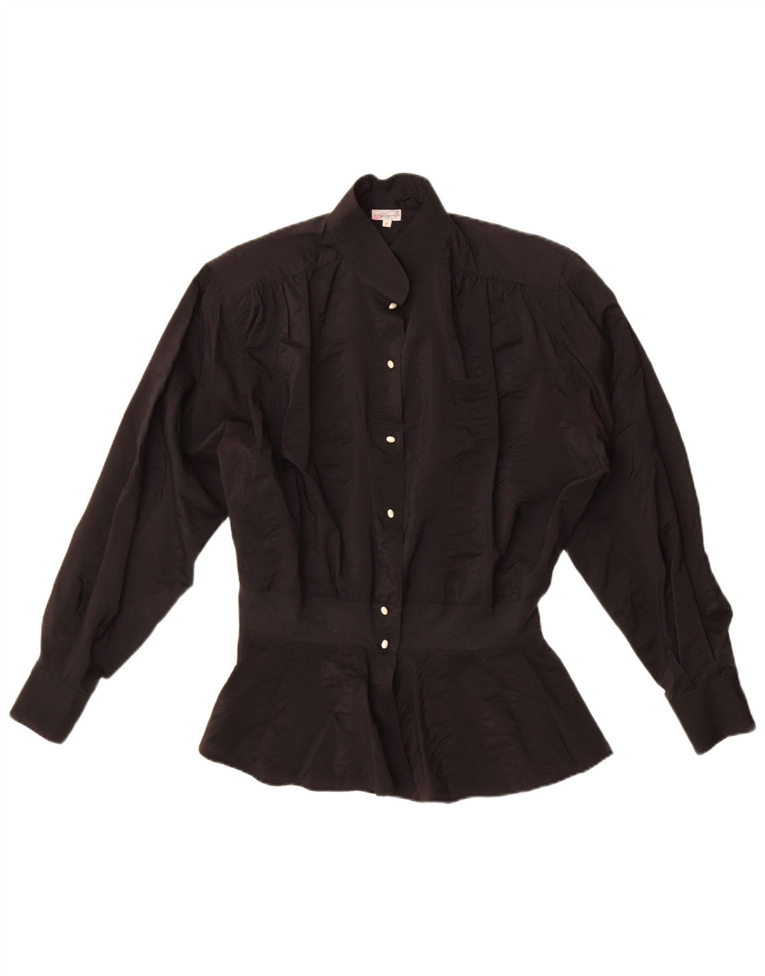 Vintage γυναικείο πουκάμισο μπλούζα UK 18 XL Μαύρο Acetate