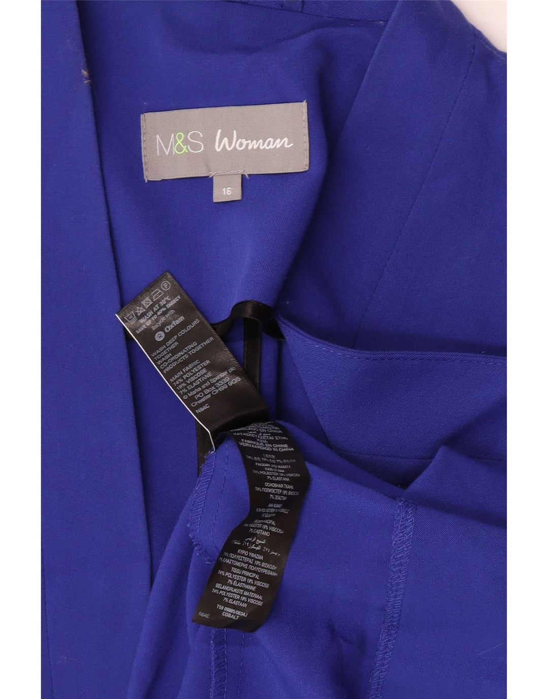 Marks & Spencer Γυναικείο Open Blazer Jacket UK 16 Large Blue Polyester