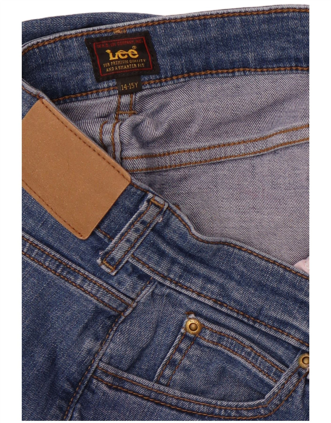 LEE Girls Straight Jeans 14-15 Years W30 L29 Blue Cotton