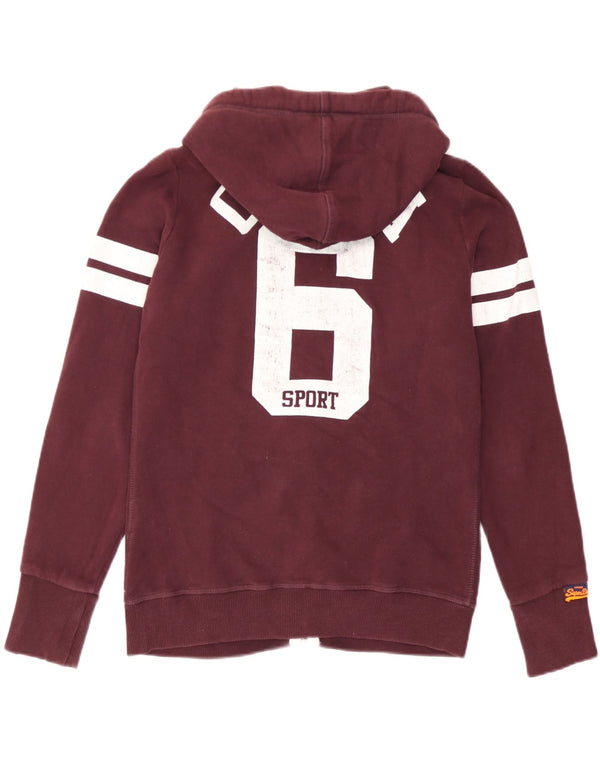 Superdry γυναικείο πουλόβερ Osaka Zip Hoodie UK 14 Medium Burgundy Colorblock