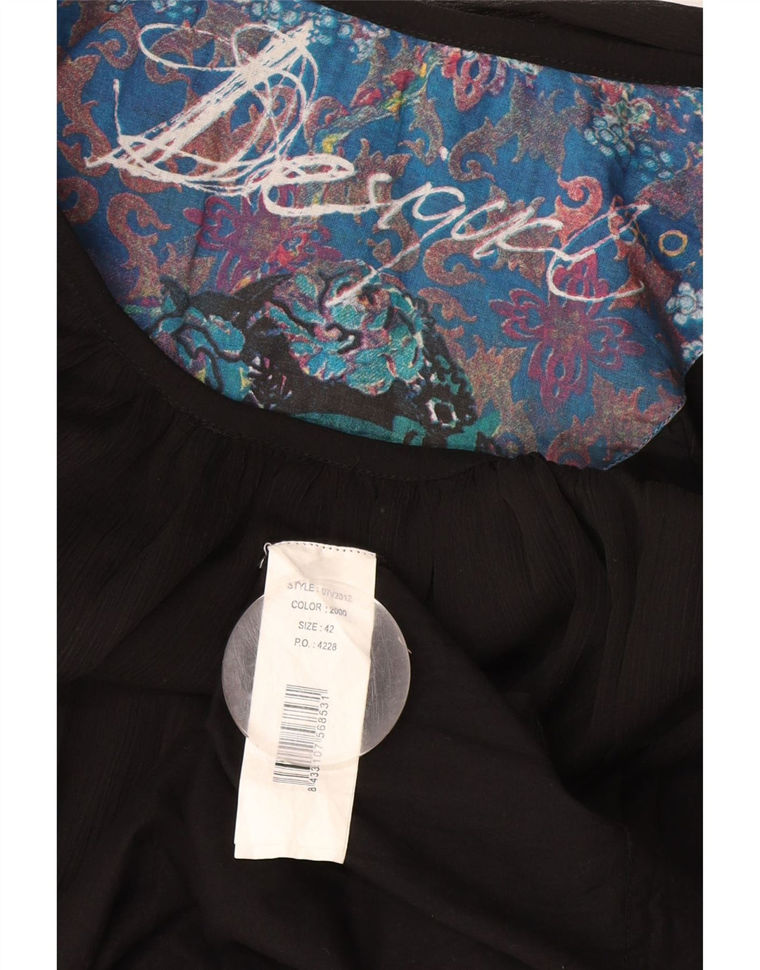 Desigual Γυναικείο φόρεμα Shift EU 42 Μεγάλο μαύρο Animal Print Polyester