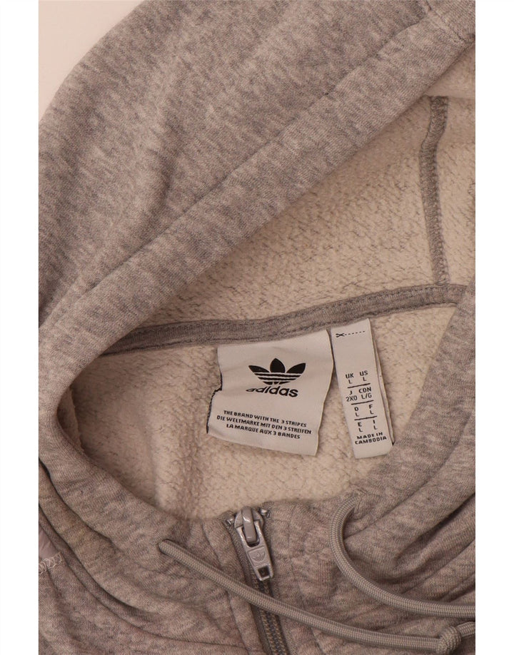 Ανδρικό πουλόβερ με κουκούλα με φερμουάρ Adidas μεγάλο γκρι βαμβακερό