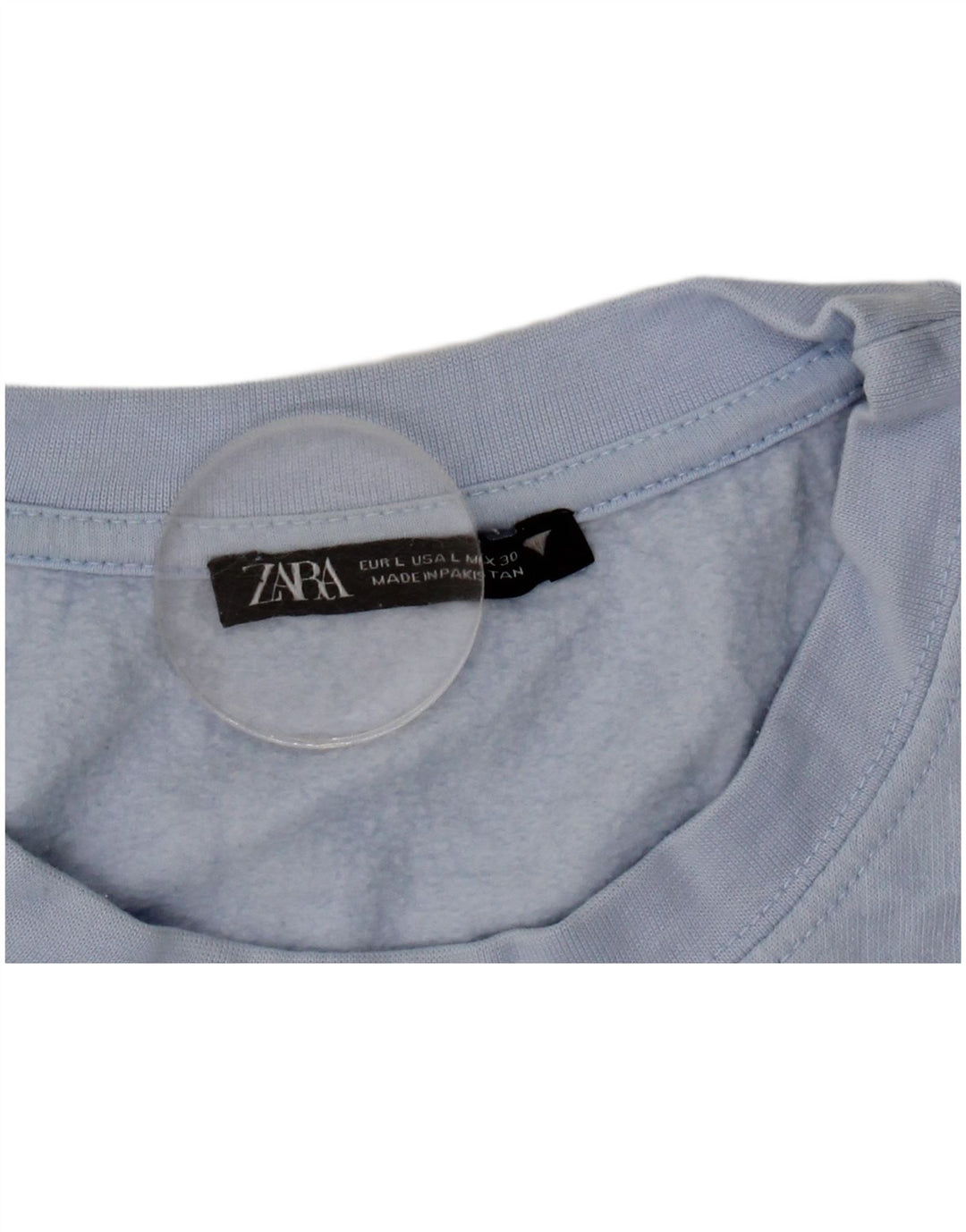 Zara Γυναικεία φούτερ Crop Jumper UK 16 Large Blue Polyester