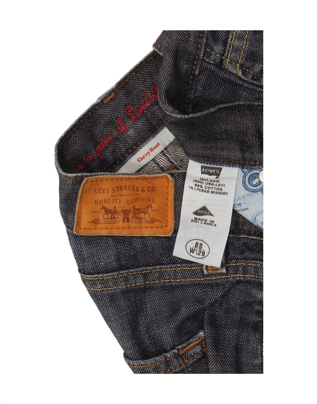 Γυναικείο τζιν μποτάκι με καμπύλες Levi's US 8 Medium W29 L31 Μπλε βαμβακερό