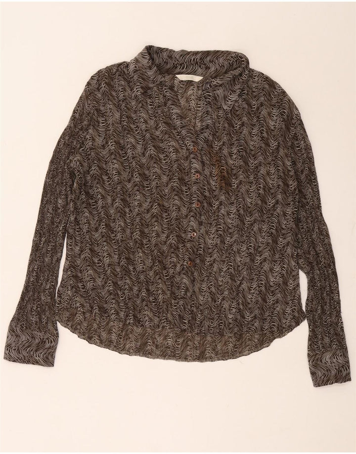 Marks & Spencer Γυναικείο Πουκάμισο Μπλούζα UK 18 XL Καφέ Γεωμετρικός Πολυεστέρας
